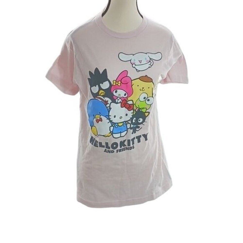 Hello Kitty Shirt Pink Graphic Print Short Sleeve T Shirt Womens Size Small
